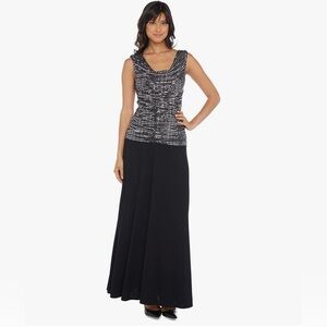 NWT R&M Richards Black/Silver Gown